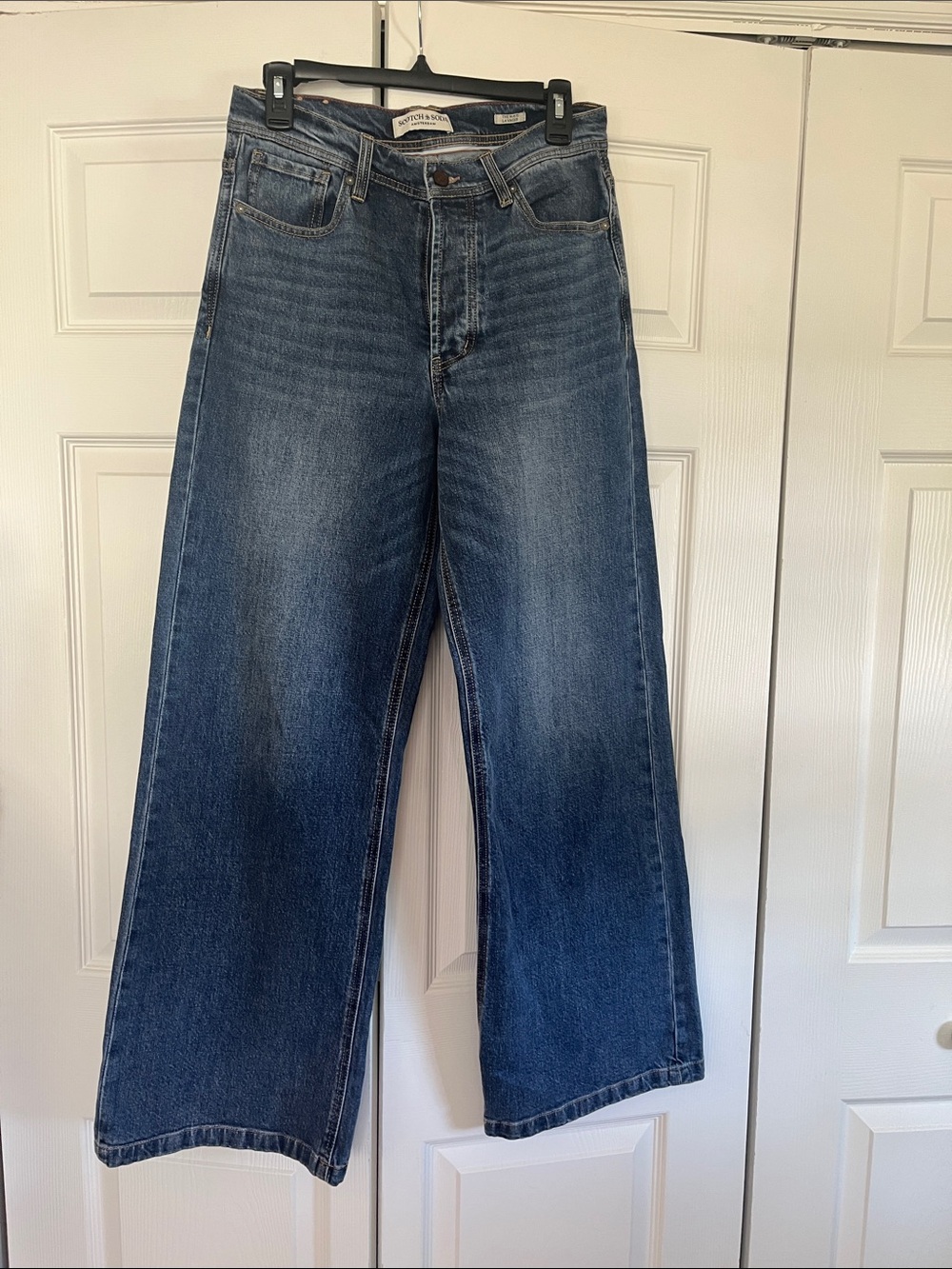 Scotch & Soda The Wave Wide-Leg Blue Jeans High Rise Women’s Sz 4/27 Button Fly